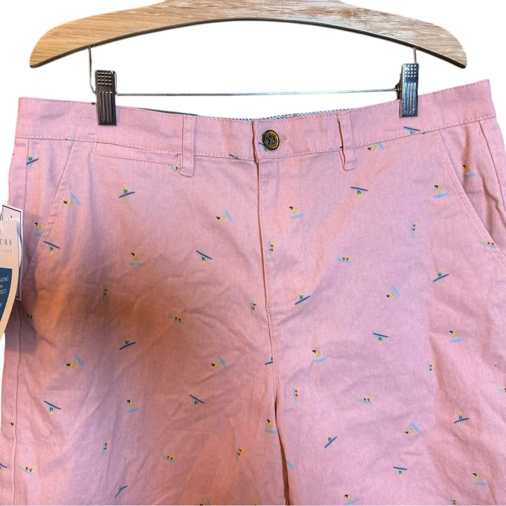 Jachs New‎ York Pink Surfer Print Twill Bleecker Shorts Size 33
